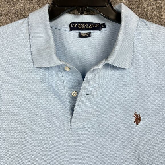 U.S. POLO Assn Shirt Mens Large Blue Pony Embroidered Rugby Business Casual - Picture 3 of 9